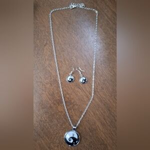 Silver Necklace and Earring Set